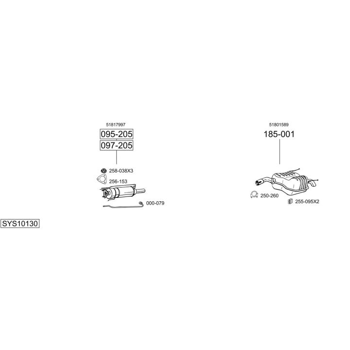 Išmetimo sistema BOSAL SYS10130