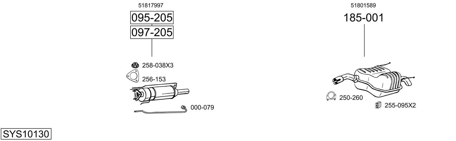 Išmetimo sistema BOSAL SYS10130