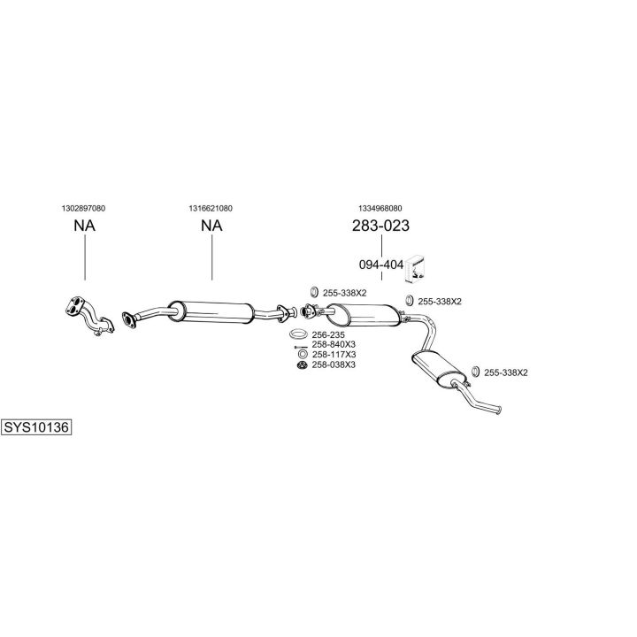 Išmetimo sistema BOSAL SYS10136