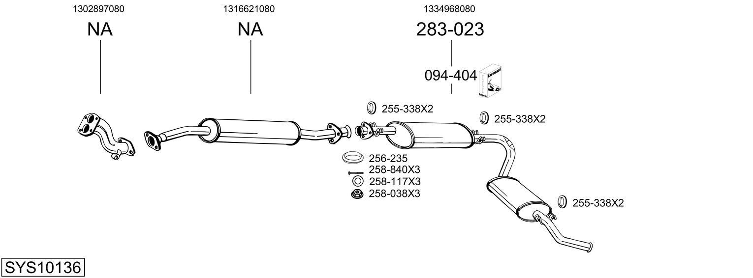 Išmetimo sistema BOSAL SYS10136