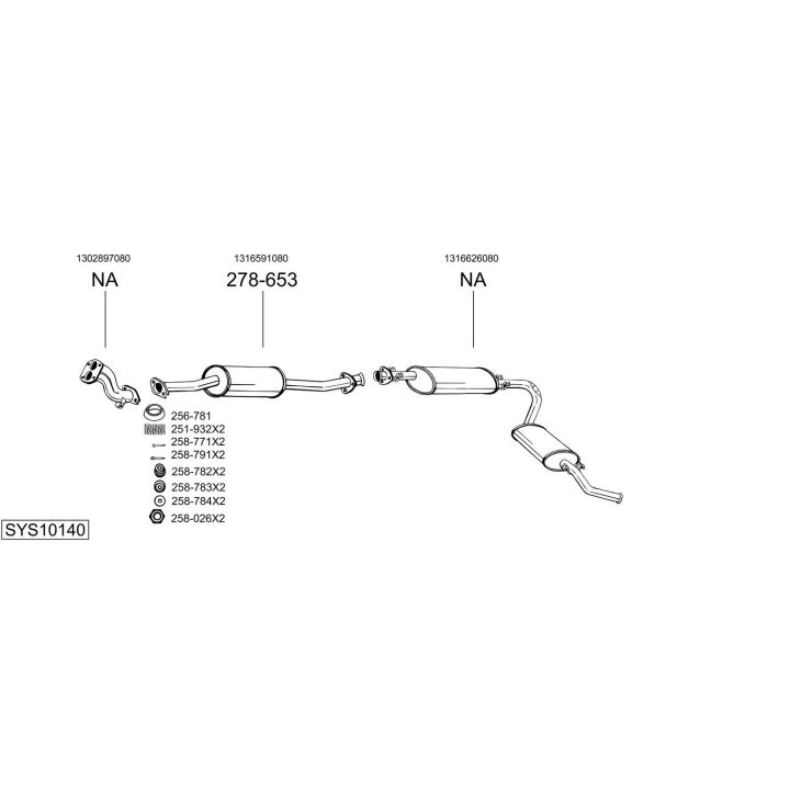 Išmetimo sistema BOSAL SYS10140