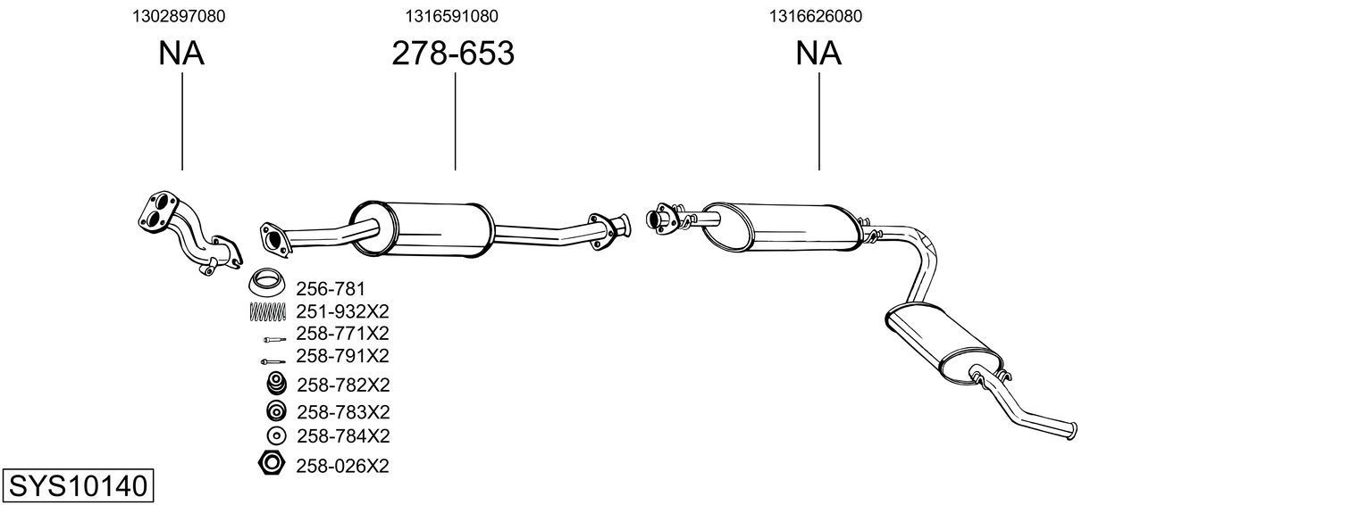 Išmetimo sistema BOSAL SYS10140