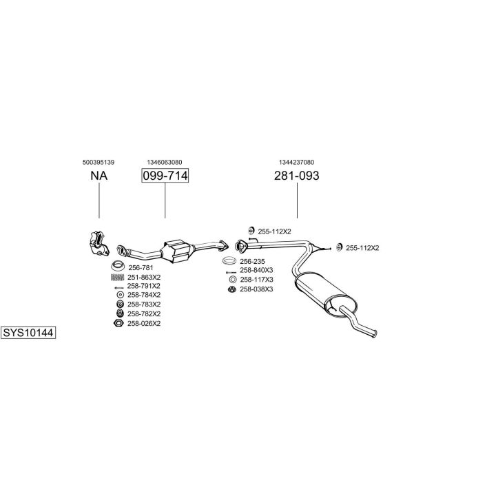 Išmetimo sistema BOSAL SYS10144