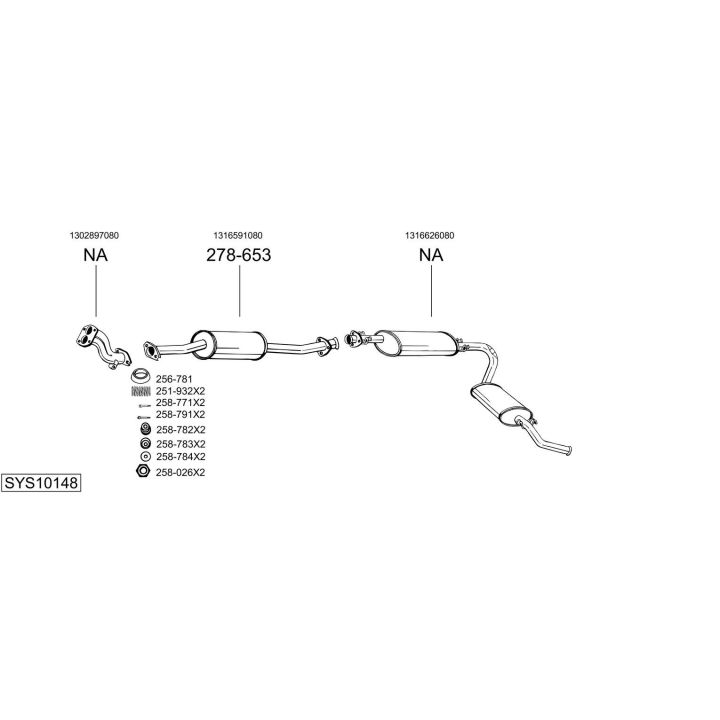 Išmetimo sistema BOSAL SYS10148