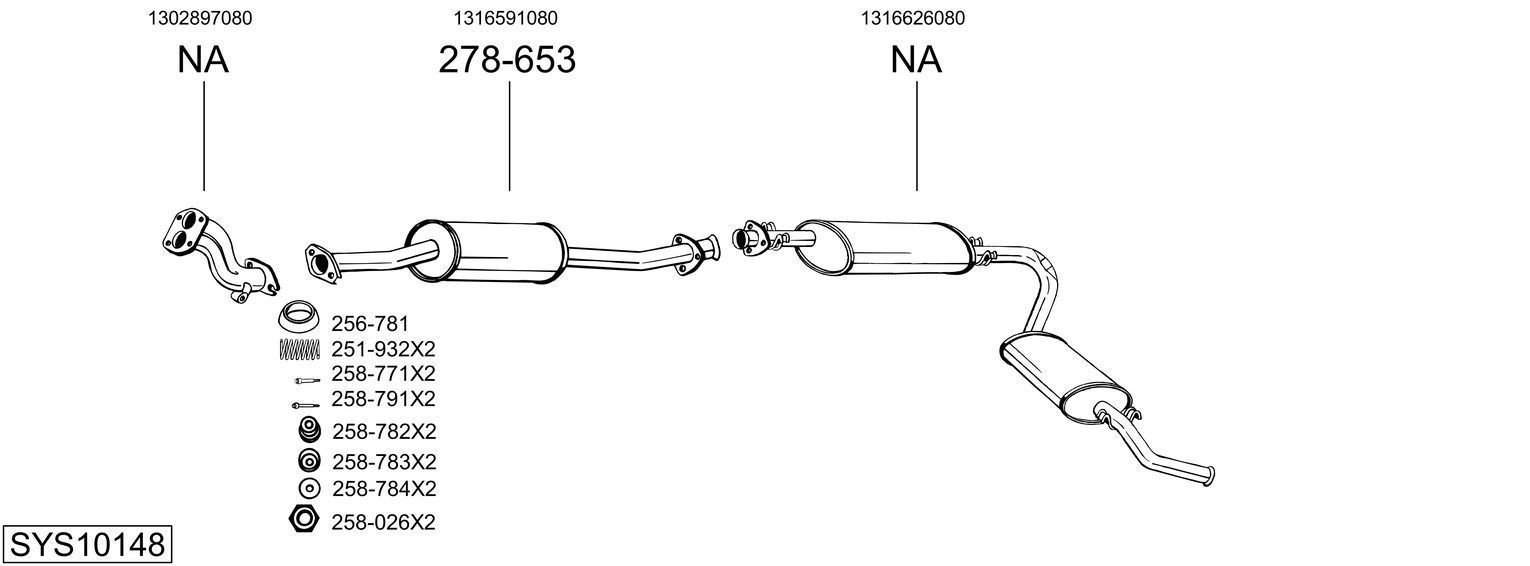 Išmetimo sistema BOSAL SYS10148
