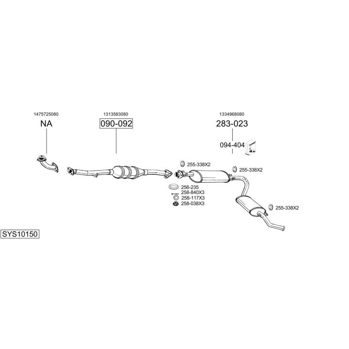 Išmetimo sistema BOSAL SYS10150