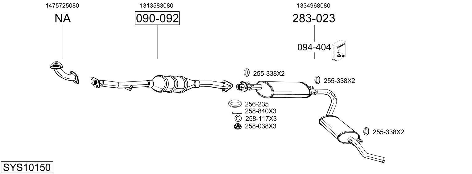 Išmetimo sistema BOSAL SYS10150