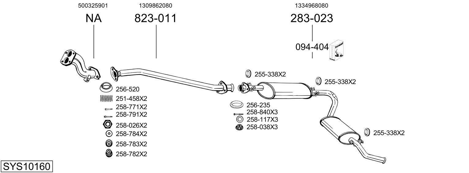Išmetimo sistema BOSAL SYS10160