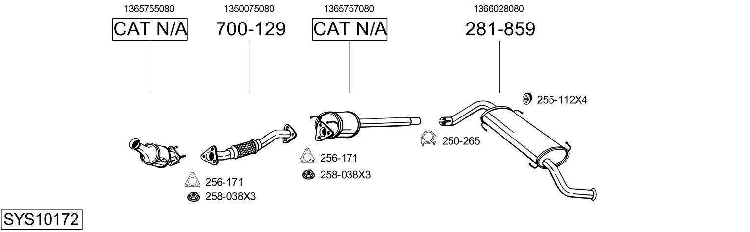 Išmetimo sistema BOSAL SYS10172