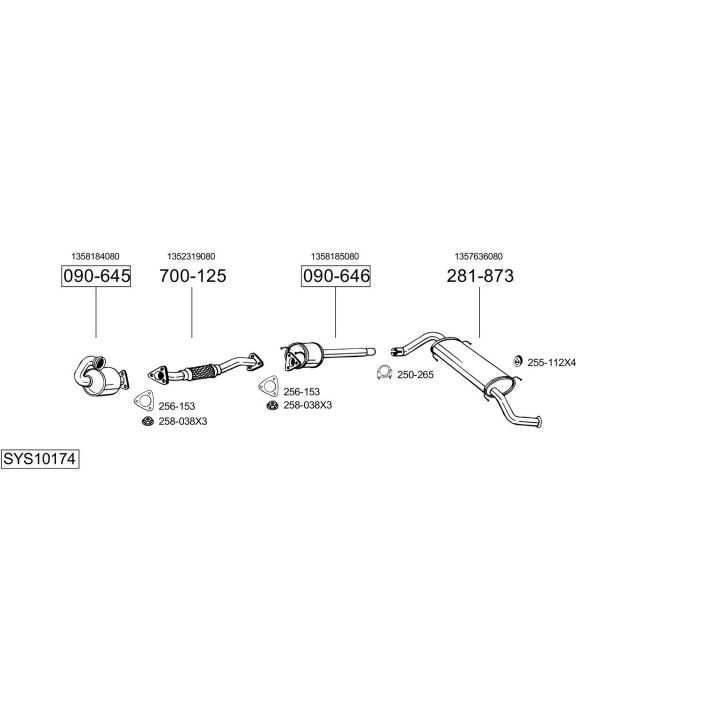 Išmetimo sistema BOSAL SYS10174