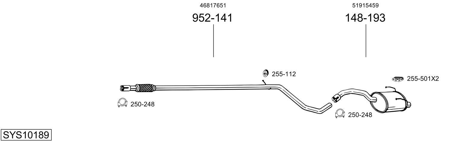 Išmetimo sistema BOSAL SYS10189