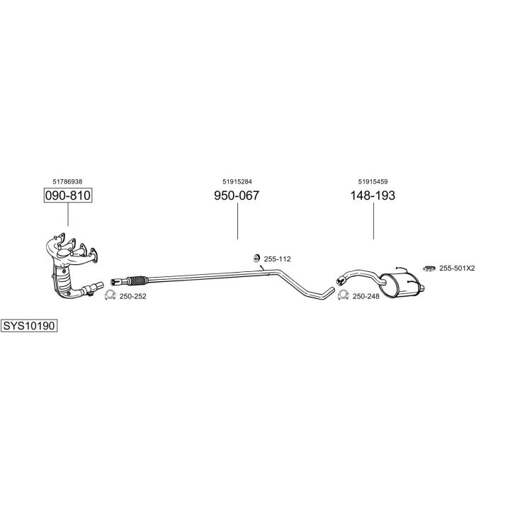 Išmetimo sistema BOSAL SYS10190