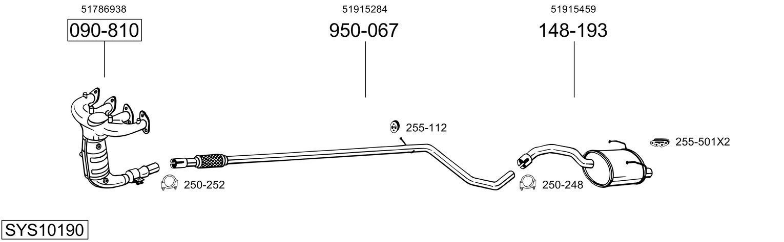 Išmetimo sistema BOSAL SYS10190