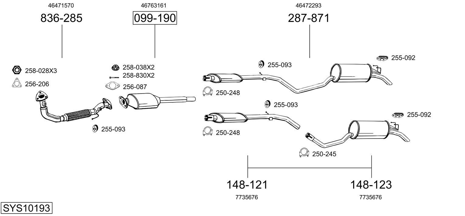 Išmetimo sistema BOSAL SYS10193