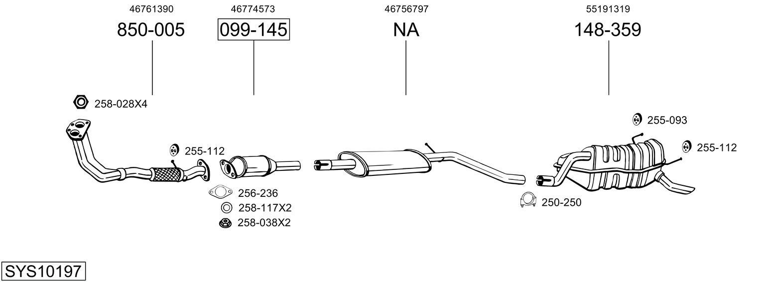 Išmetimo sistema BOSAL SYS10197