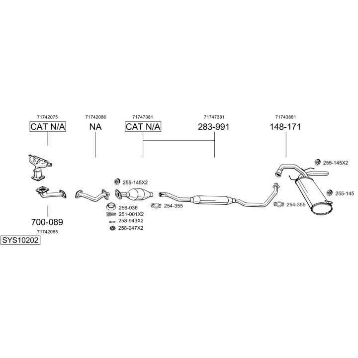 Išmetimo sistema BOSAL SYS10202
