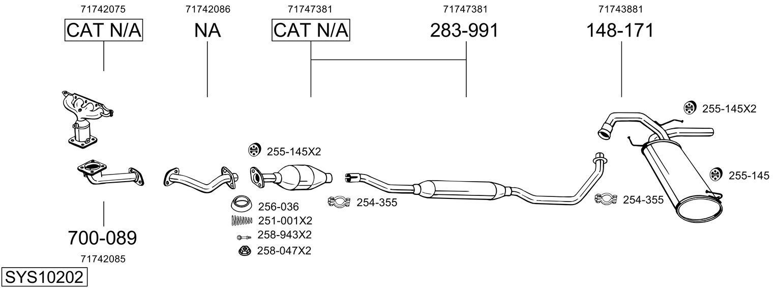 Išmetimo sistema BOSAL SYS10202