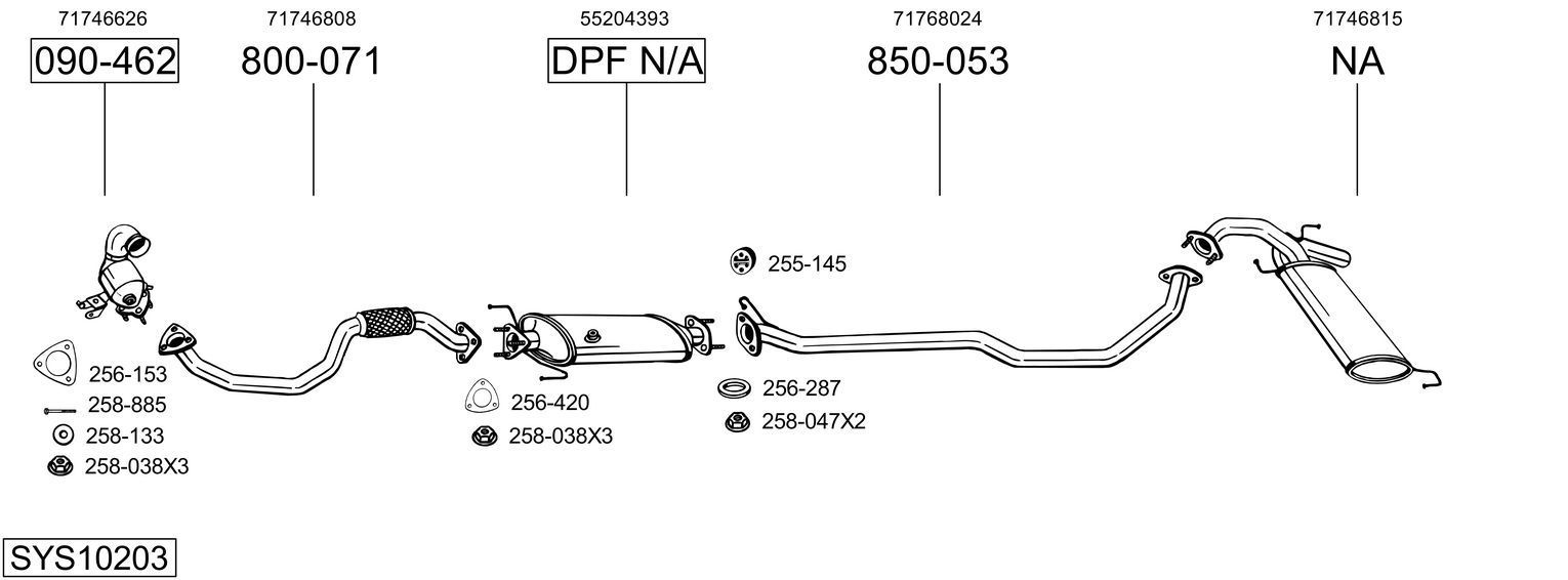 Išmetimo sistema BOSAL SYS10203