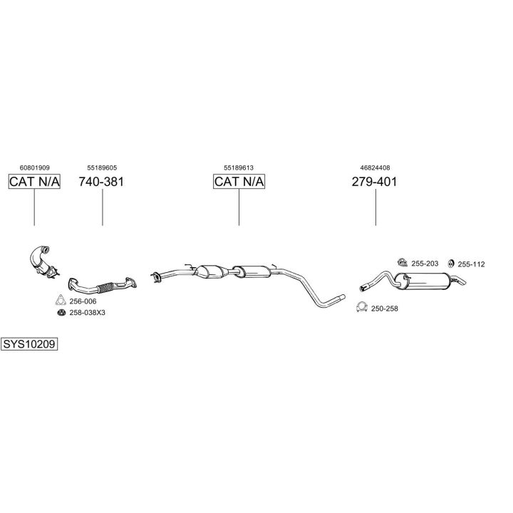 Išmetimo sistema BOSAL SYS10209