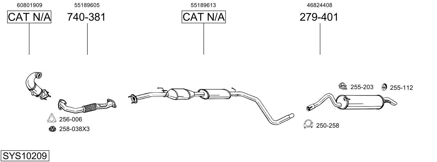 Išmetimo sistema BOSAL SYS10209