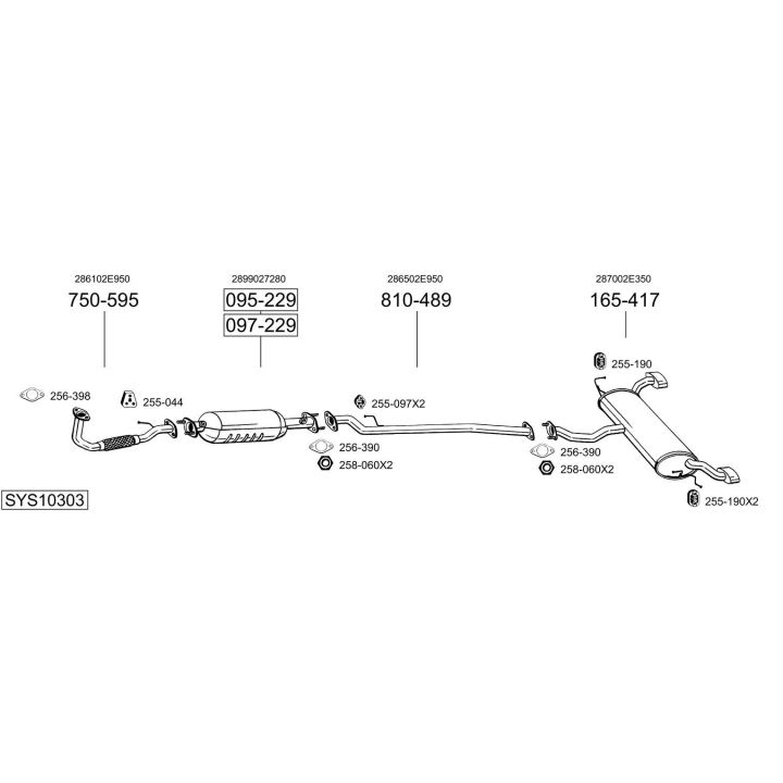Išmetimo sistema BOSAL SYS10303