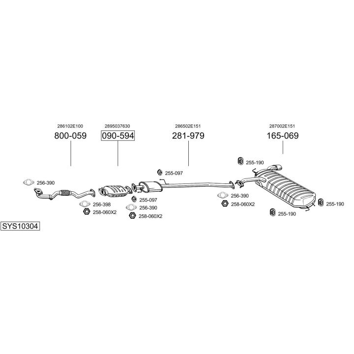 Išmetimo sistema BOSAL SYS10304