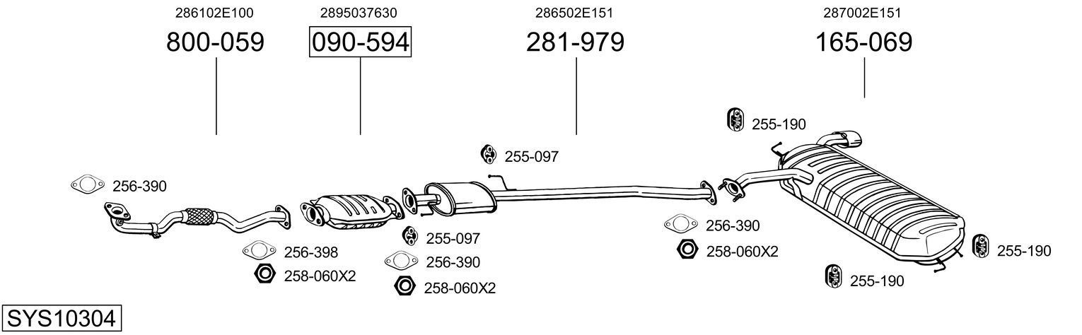 Išmetimo sistema BOSAL SYS10304