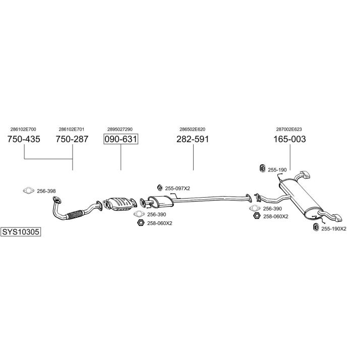 Išmetimo sistema BOSAL SYS10305