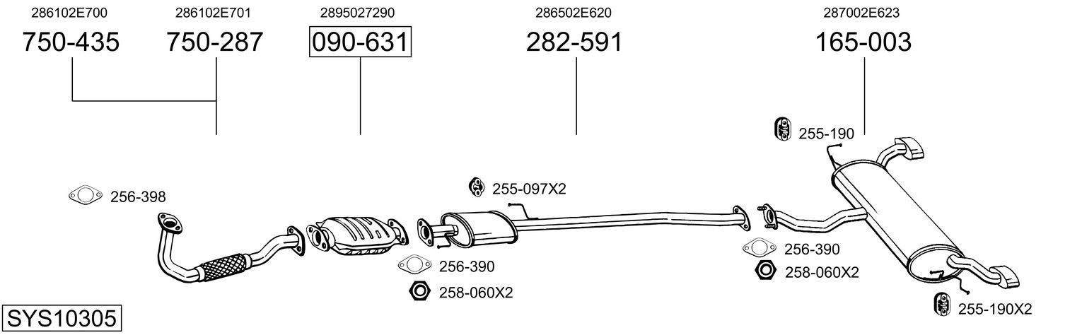 Išmetimo sistema BOSAL SYS10305