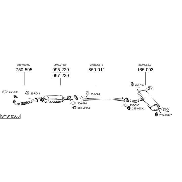 Išmetimo sistema BOSAL SYS10306