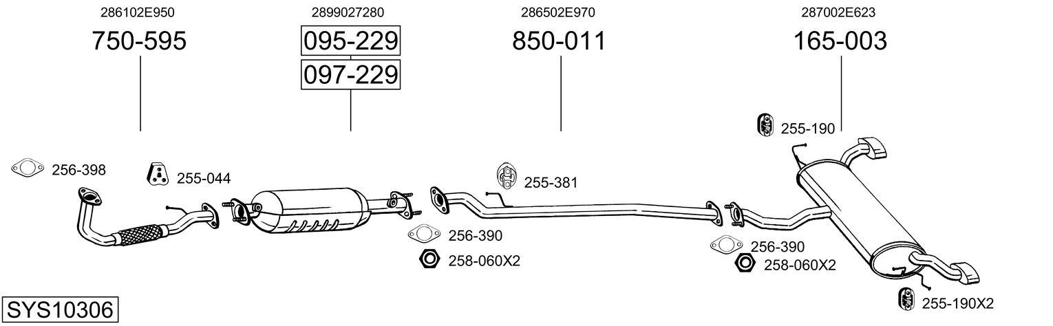 Išmetimo sistema BOSAL SYS10306