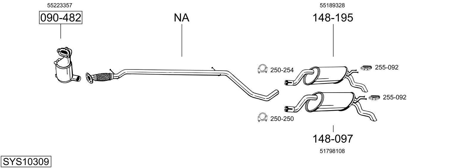 Išmetimo sistema BOSAL SYS10309