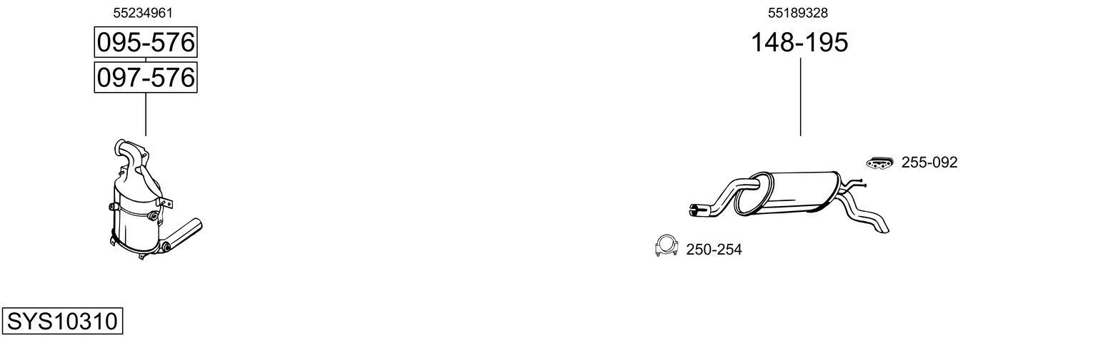 Išmetimo sistema BOSAL SYS10310