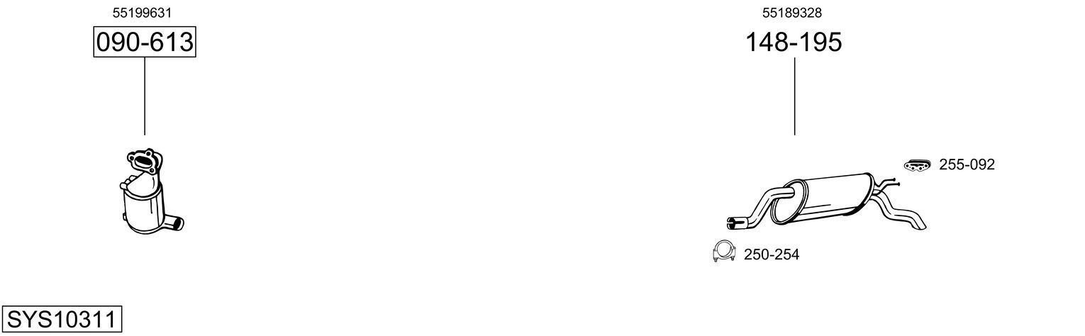 Išmetimo sistema BOSAL SYS10311