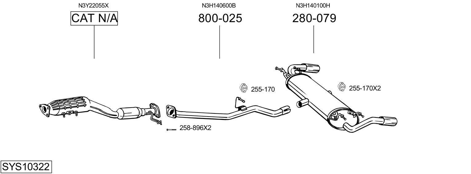Išmetimo sistema BOSAL SYS10322