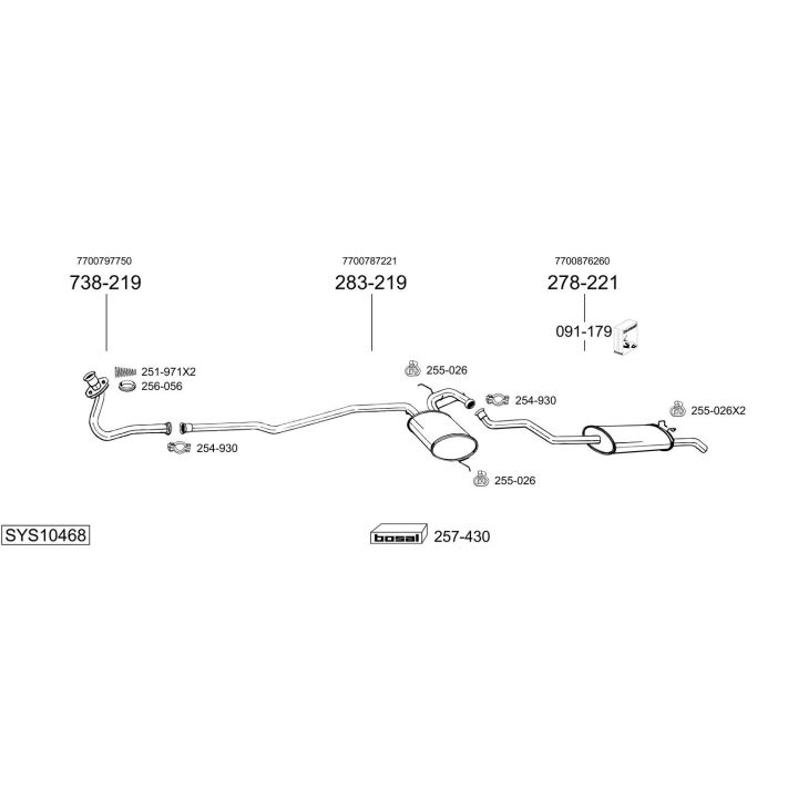 Išmetimo sistema BOSAL SYS10468
