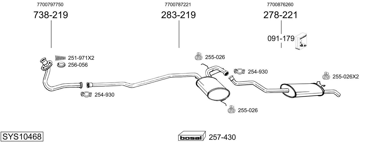 Išmetimo sistema BOSAL SYS10468
