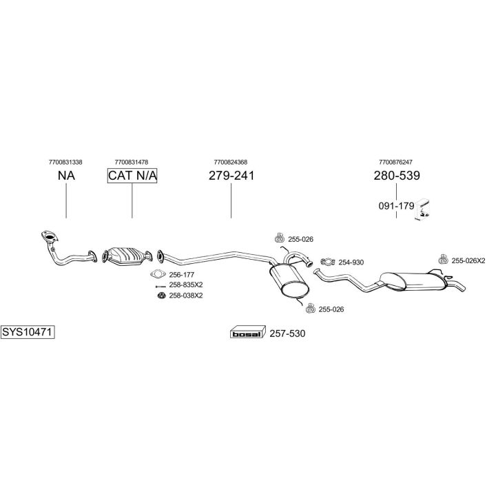 Išmetimo sistema BOSAL SYS10471