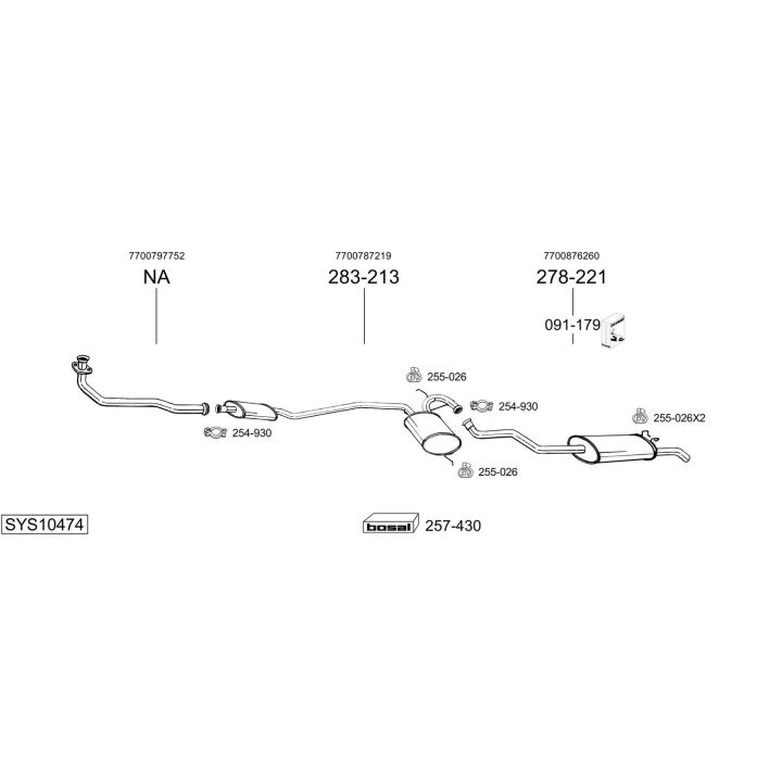 Išmetimo sistema BOSAL SYS10474