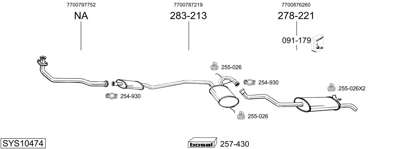Išmetimo sistema BOSAL SYS10474