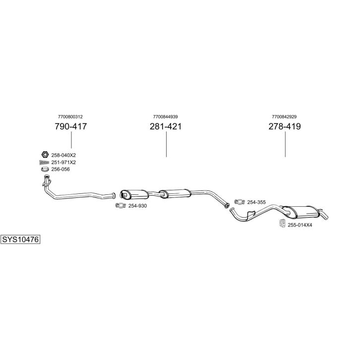 Išmetimo sistema BOSAL SYS10476