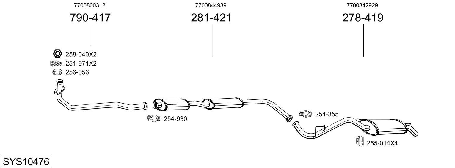 Išmetimo sistema BOSAL SYS10476