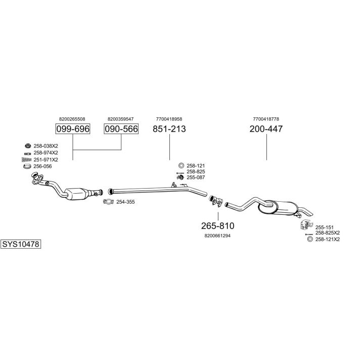 Išmetimo sistema BOSAL SYS10478