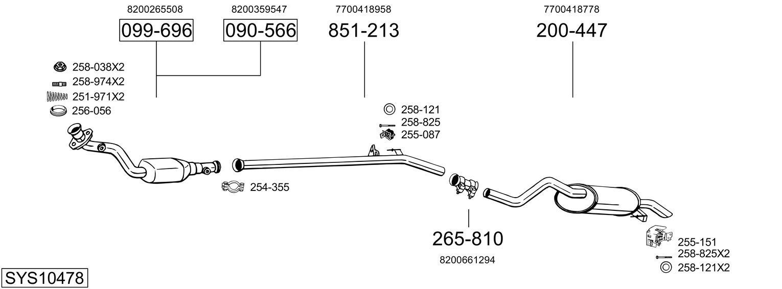 Išmetimo sistema BOSAL SYS10478