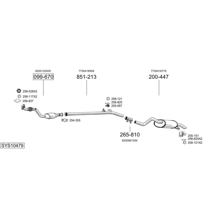 Išmetimo sistema BOSAL SYS10479