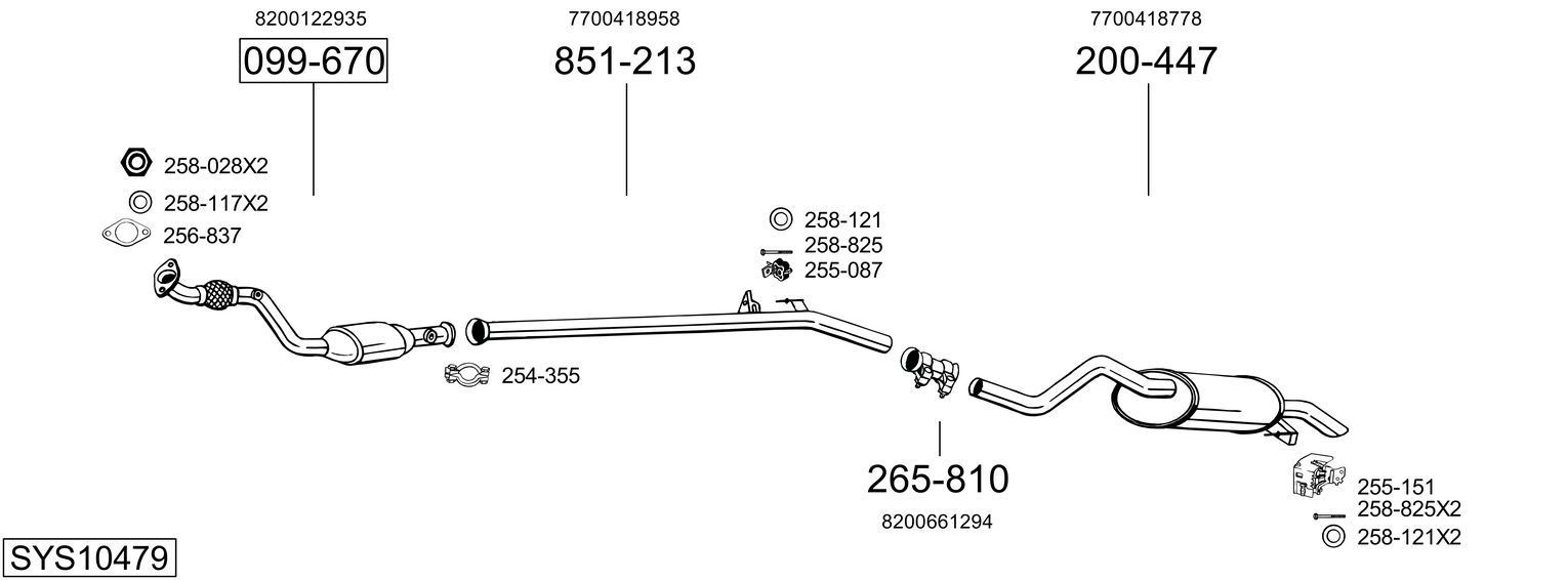 Išmetimo sistema BOSAL SYS10479
