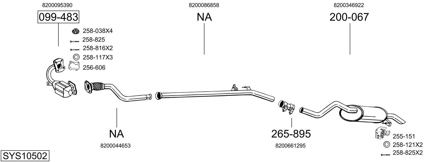 Išmetimo sistema BOSAL SYS10502