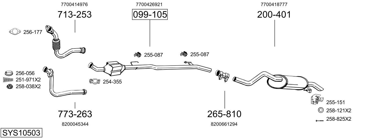 Išmetimo sistema BOSAL SYS10503