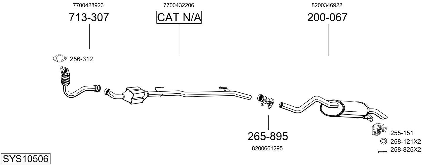 Išmetimo sistema BOSAL SYS10506