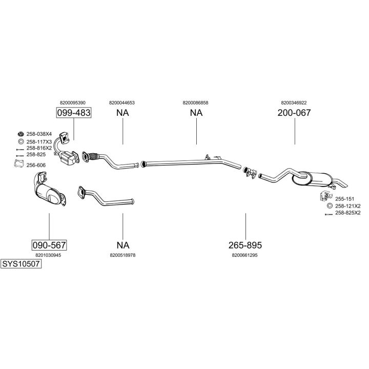 Išmetimo sistema BOSAL SYS10507